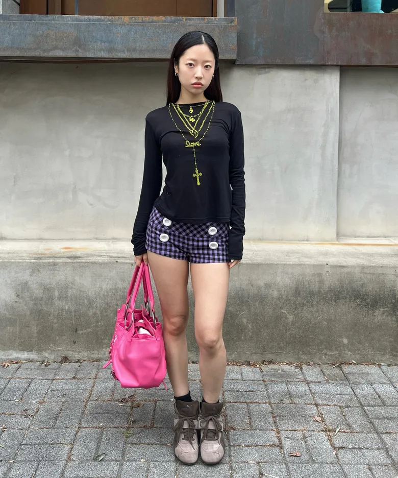 New Emo Gingham Micro Shorts Purple – SCULPTOR JAPAN